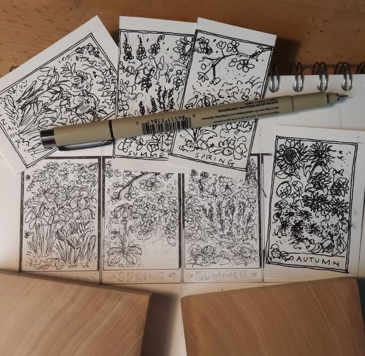 Feed The Bees (Small/Miniature Accordion Book)